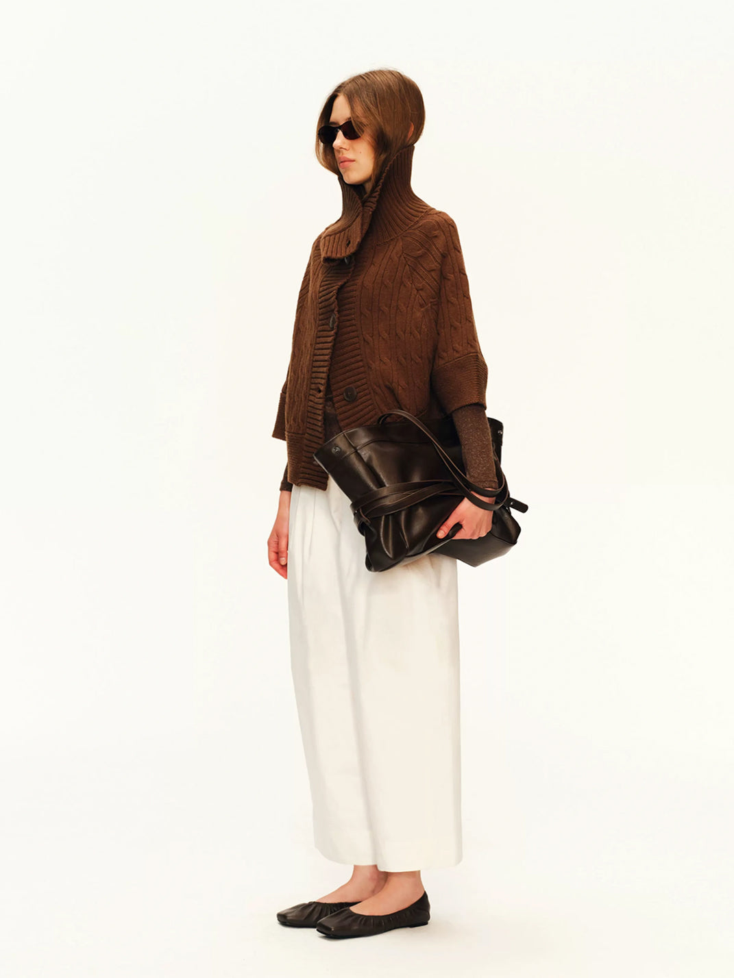 Gathered Lambskin Square-Toe Slip-On Flats - view 4