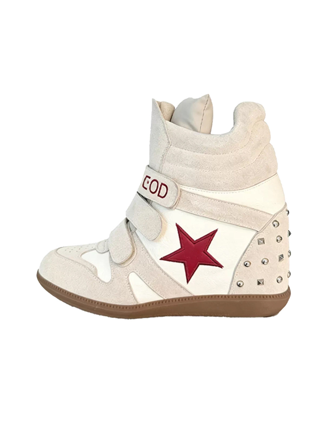 Star-Applique Double-Strap Wedge High-Top Sneakers - view 10