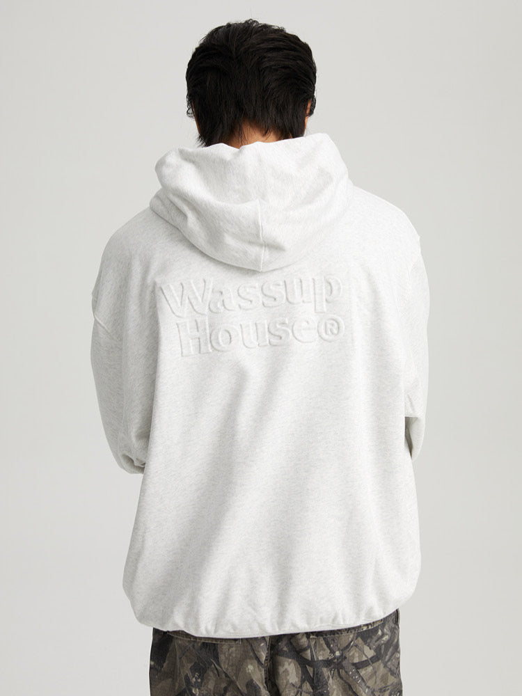 Edgy 3D Embossed Zipper Hoodie - chiclara