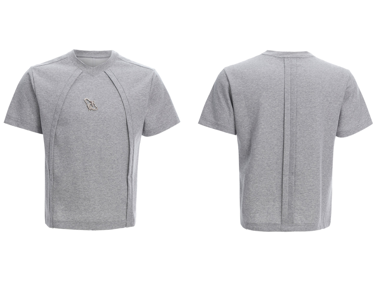 Grey Logo Embroidered Polo Shirt