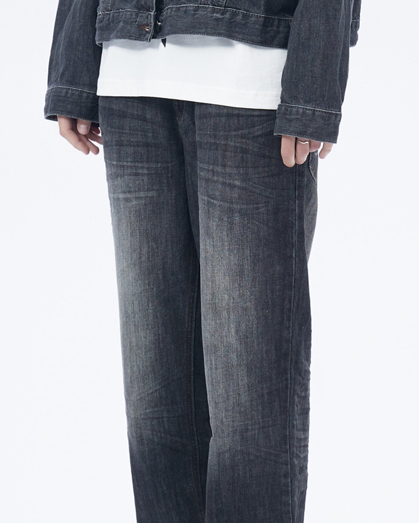 Straight Leg Charcoal Jeans