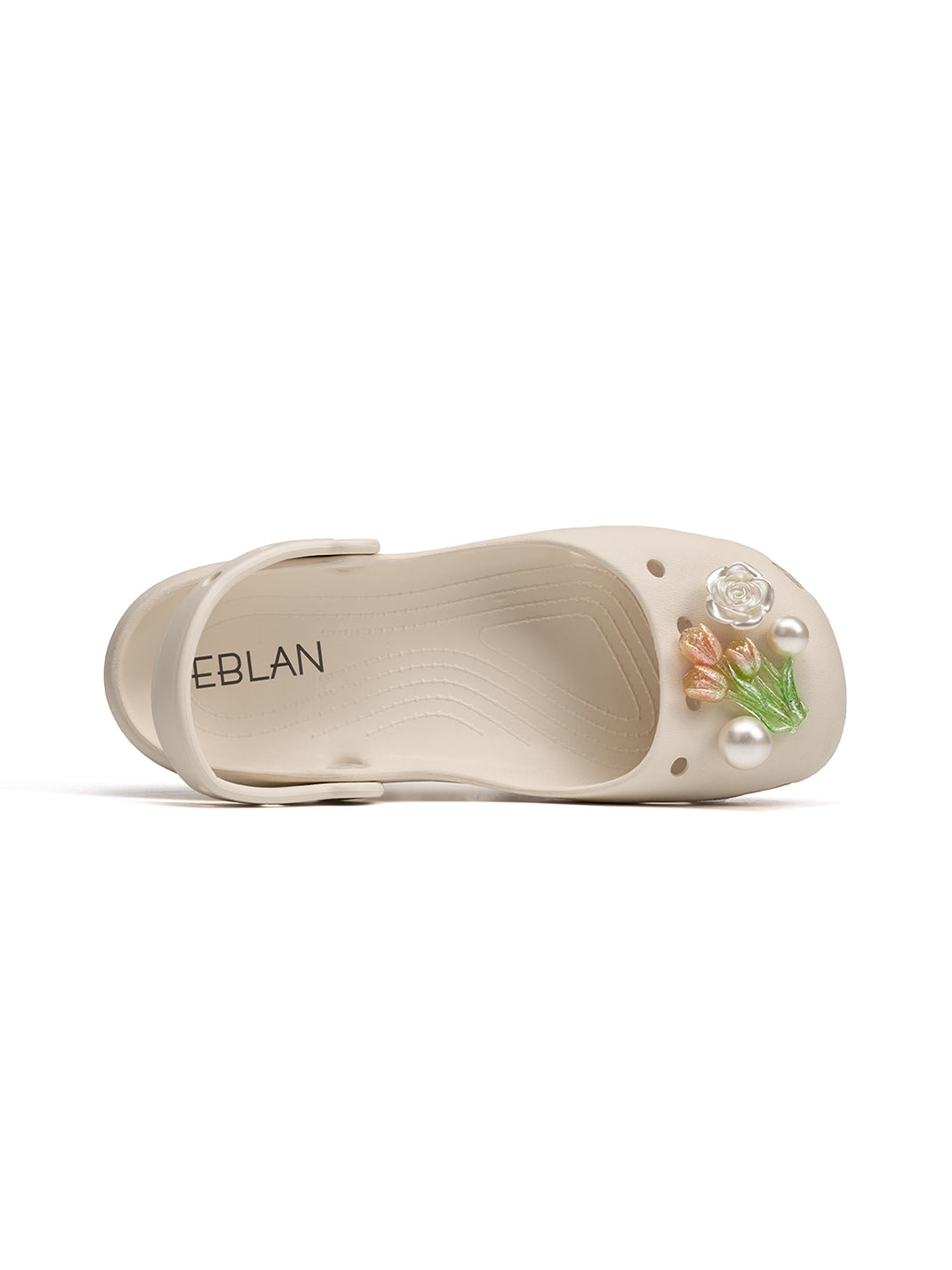Mary Jane Style Breathable Slide Sandals-Beige