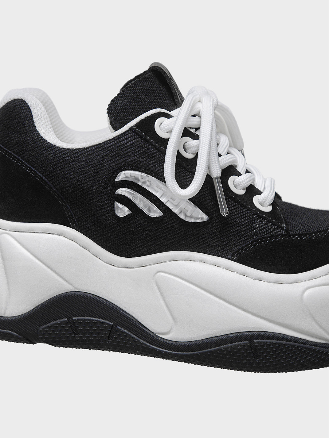 Black WiFi 2.0 Wave Canvas Platform Sneakers
