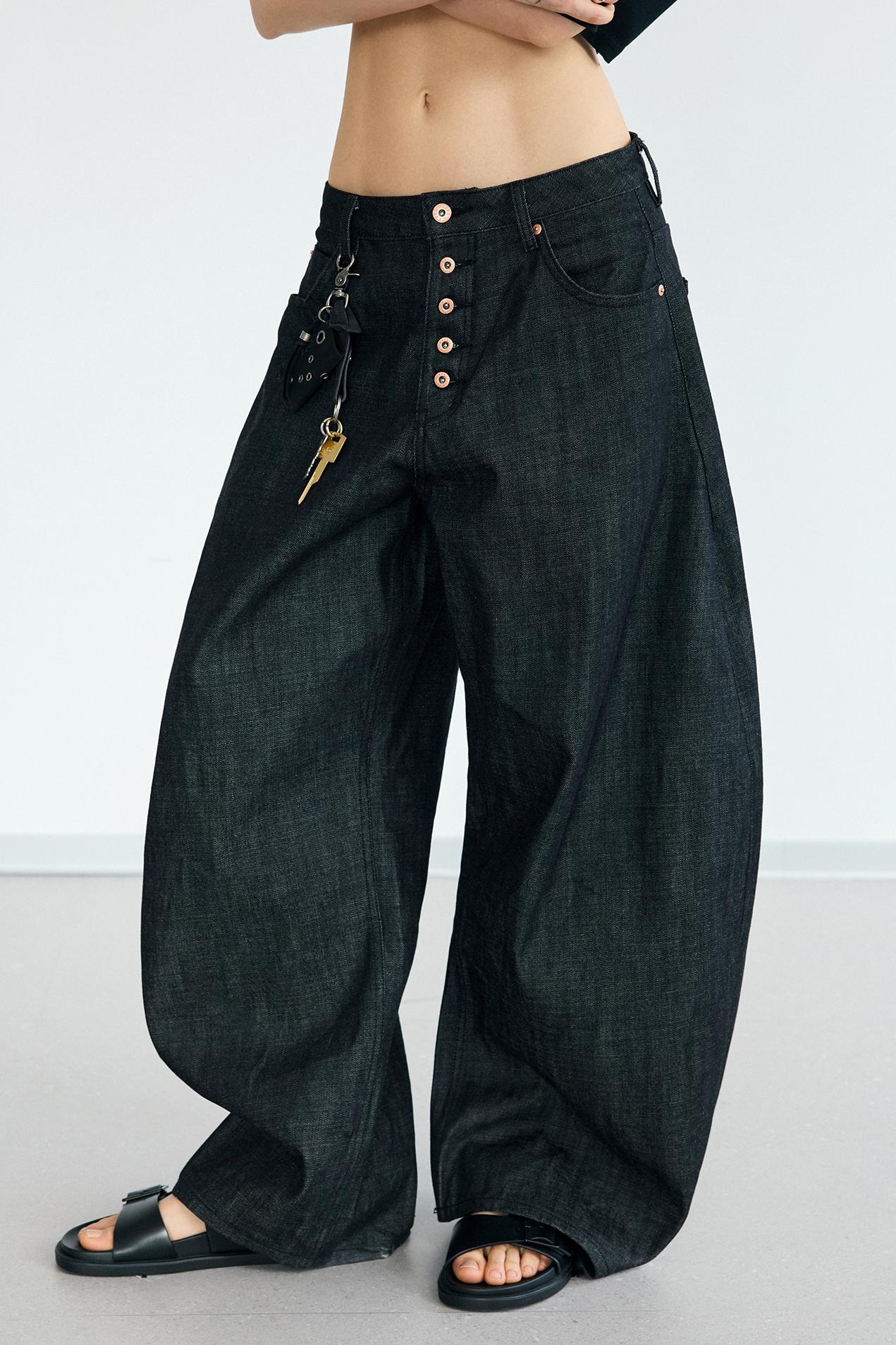 Men's Wide-Leg Curved Knife Jeans