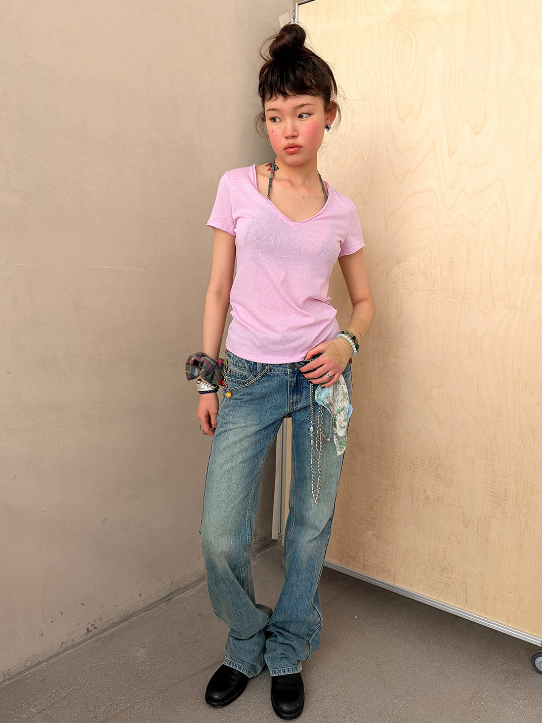 Low-Waist Slim Flare Jeans