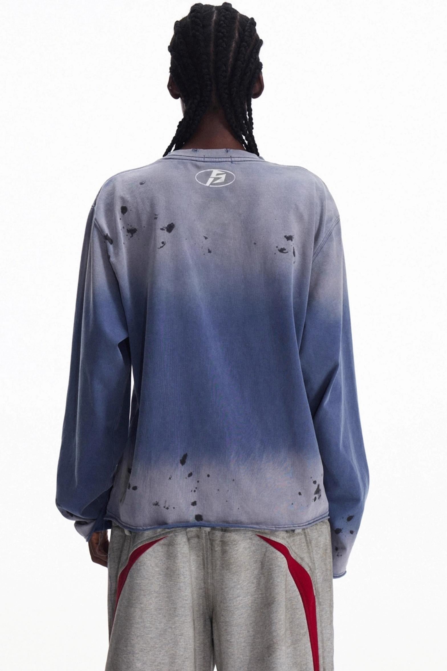 Men's Vintage Gradient Pullover Sweatshirt