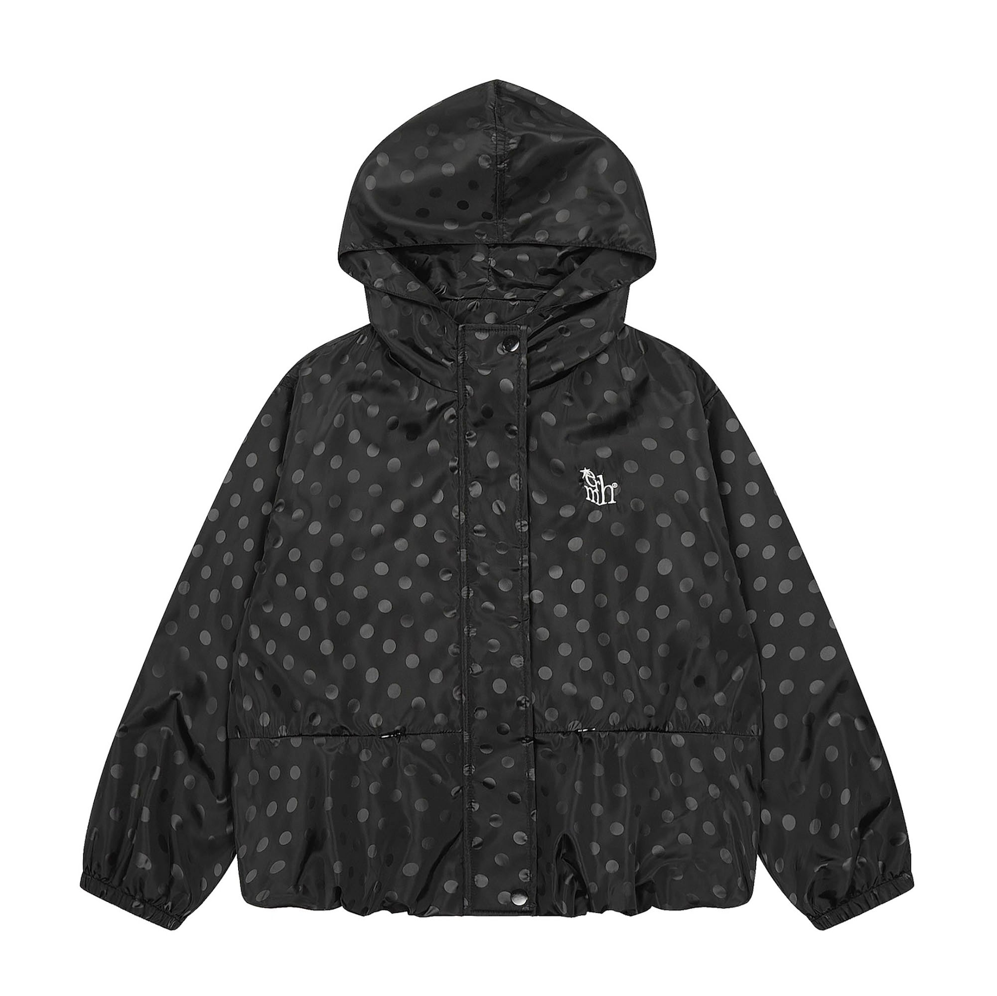 Black Dot Pattern Windbreaker