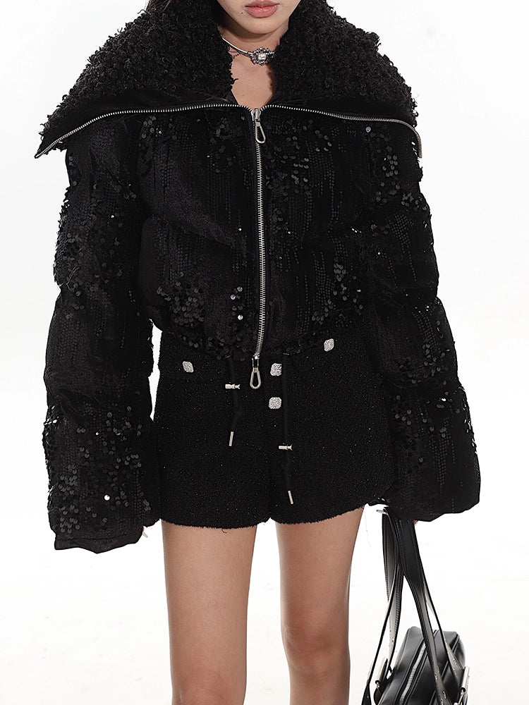 Sequin Puffer Jacket