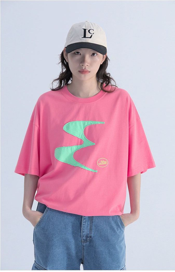 Contrast Patch Logo Tee - chiclara