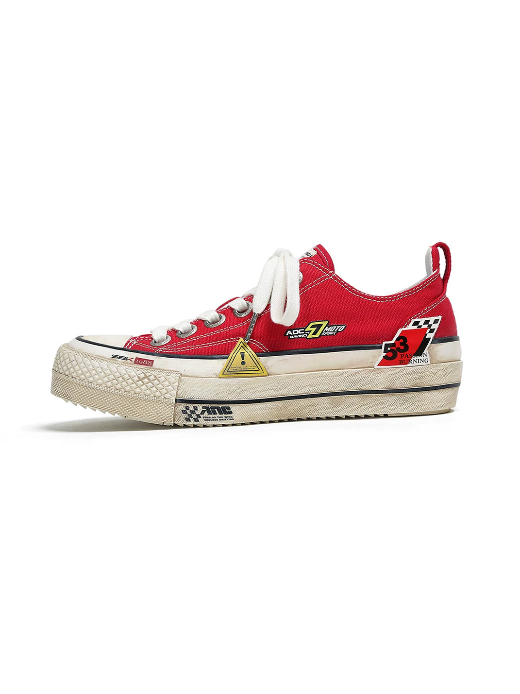 Racing-Patch Distressed Platform Sneakers - view 1