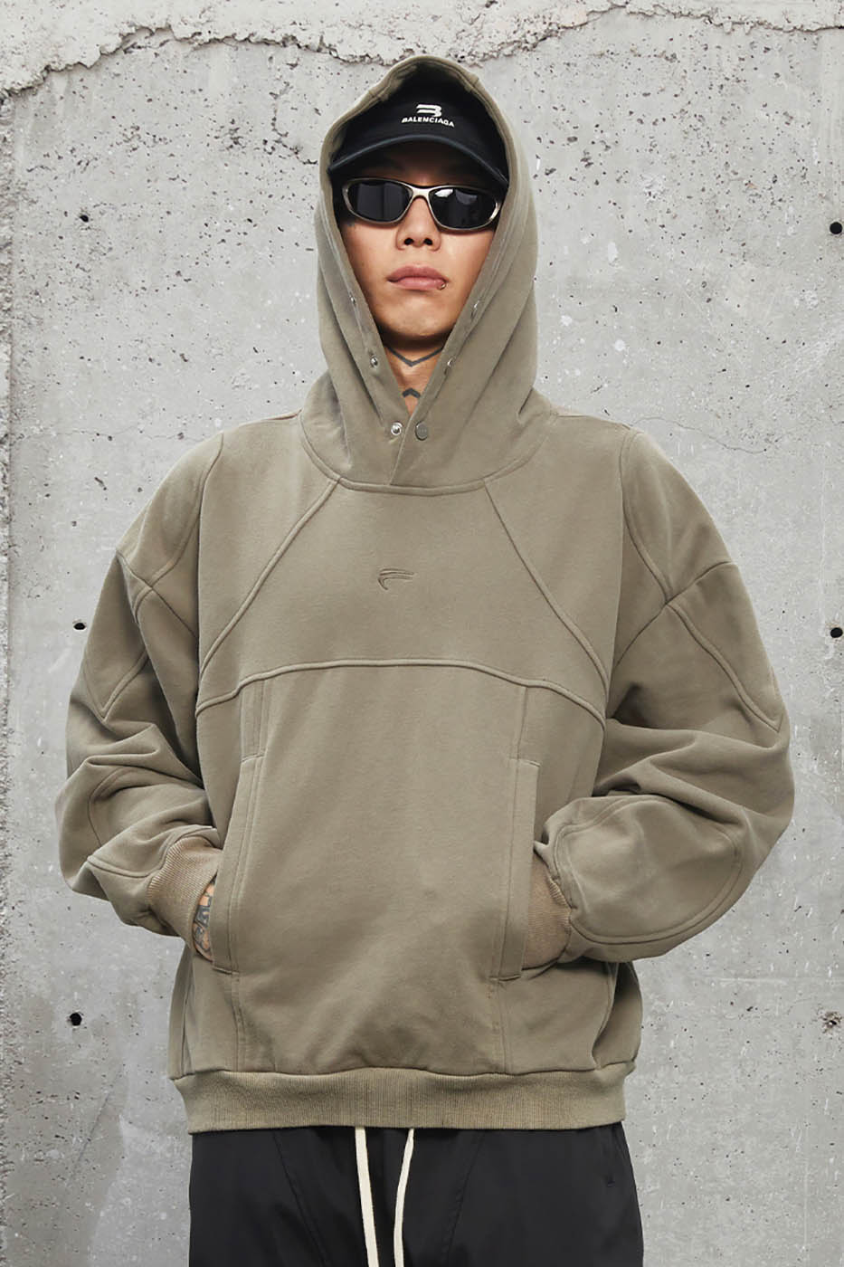 Technical Hoodie with Panel Construction