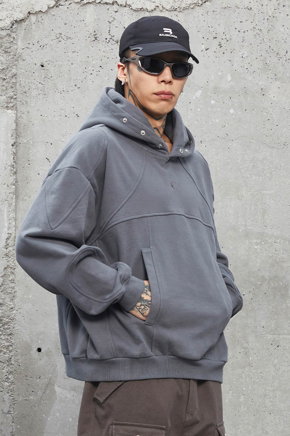 Technical Hoodie with Panel Construction