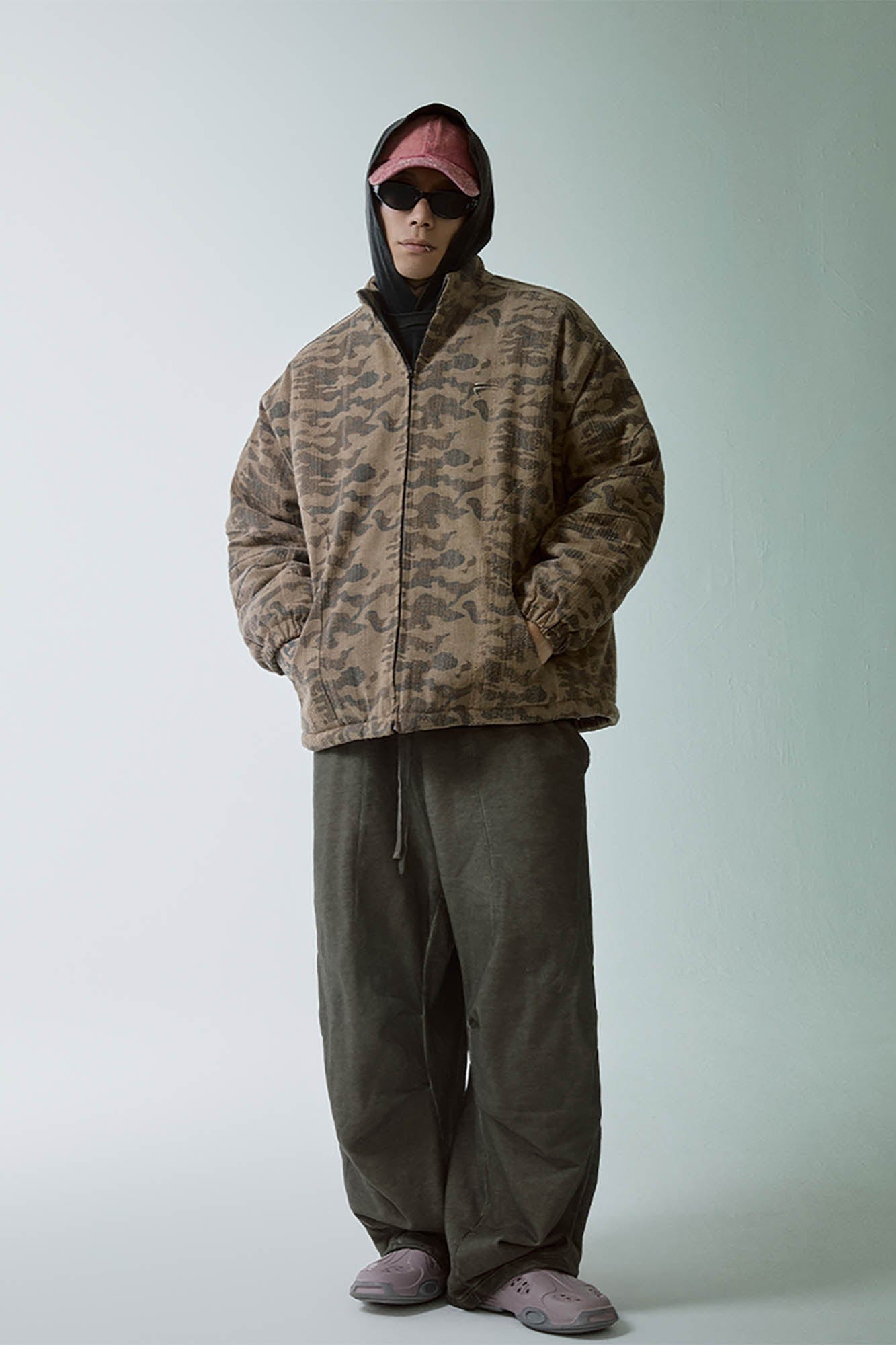 Camo Stand-Collar Padded Jacket