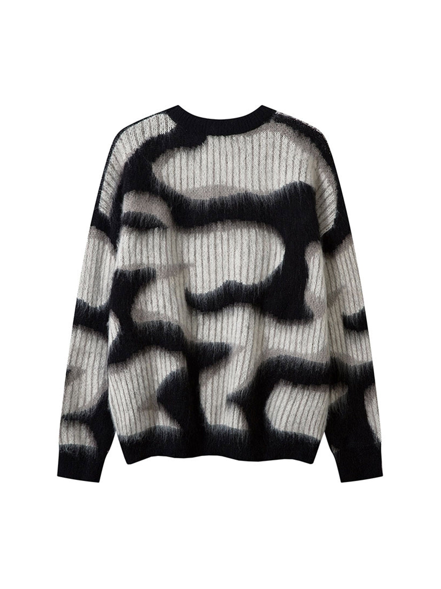 Textured Pattern Mohair Pullover