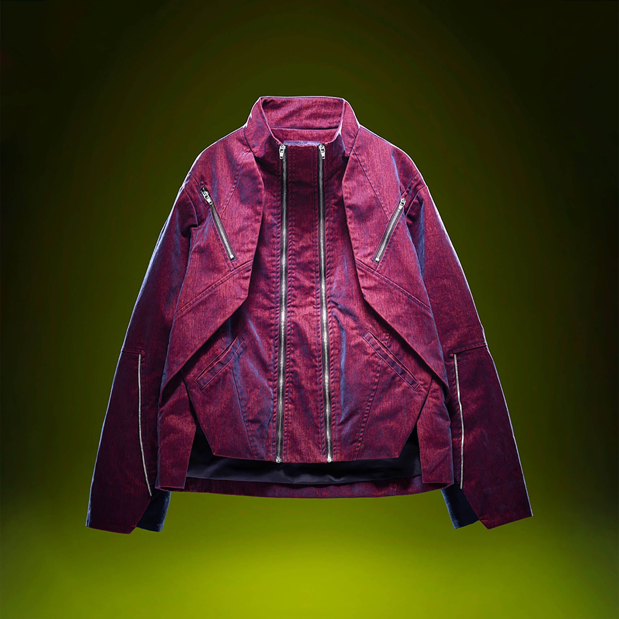 Multi-Zip Tactical Bomber Jacket Red