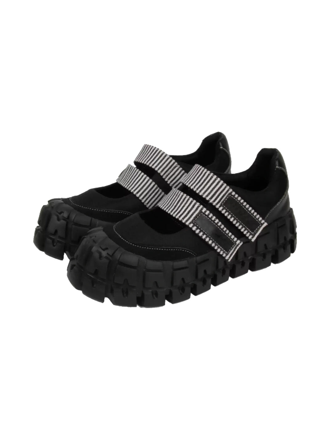Striped Double-Strap Platform Mary Janes - view 7