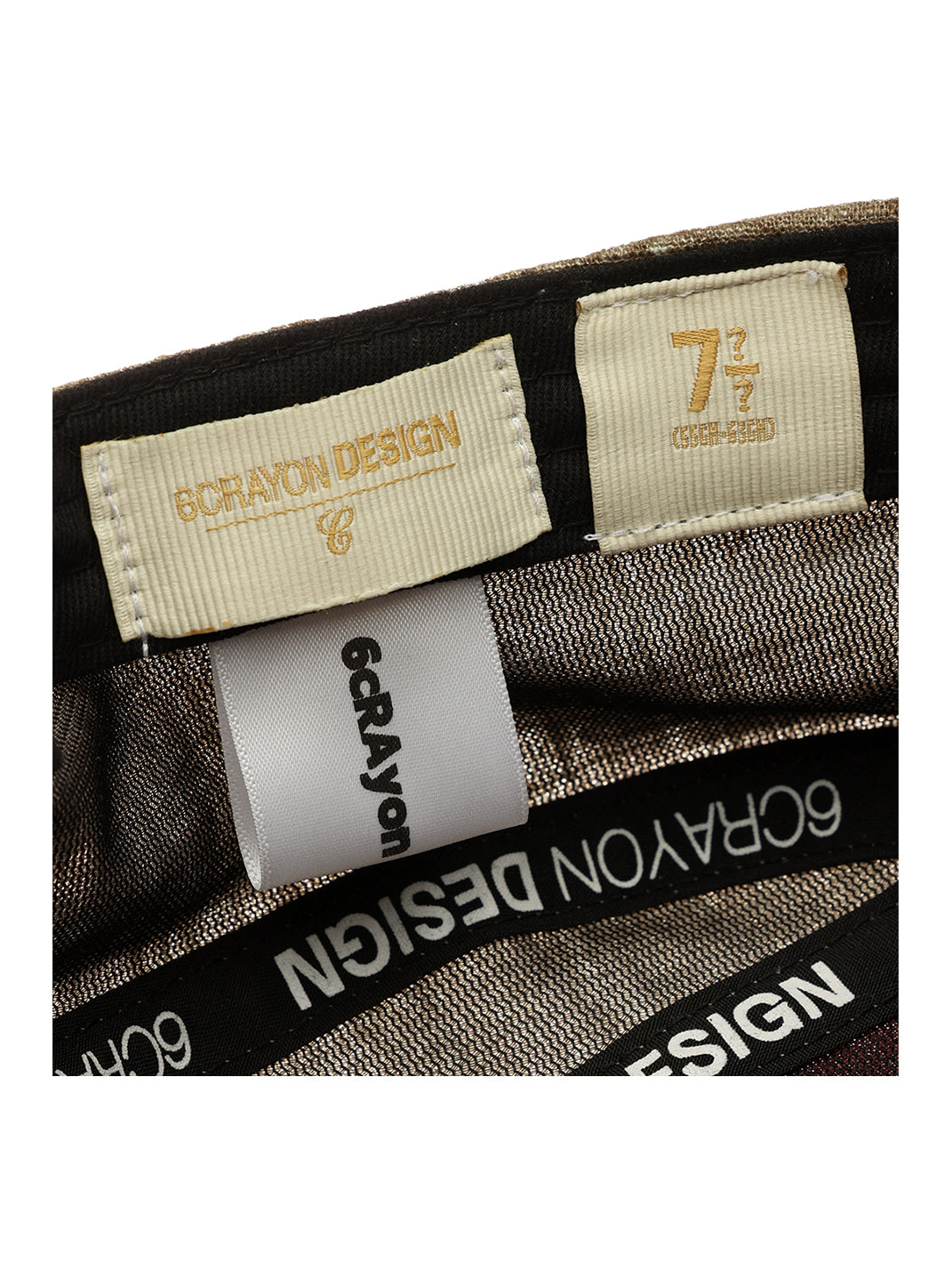 C-Embroidered Flat-Crown Cap - Mixed Patchwork - Interior labels - view 6