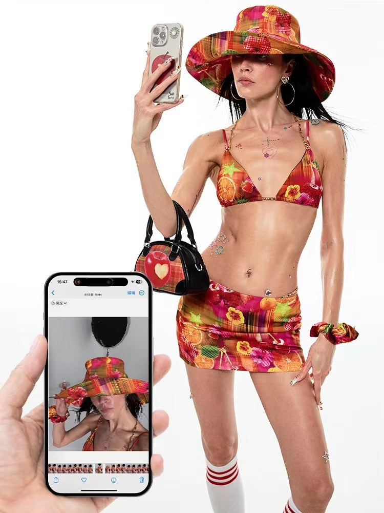 Summer Fruit Print Skirt - chiclara