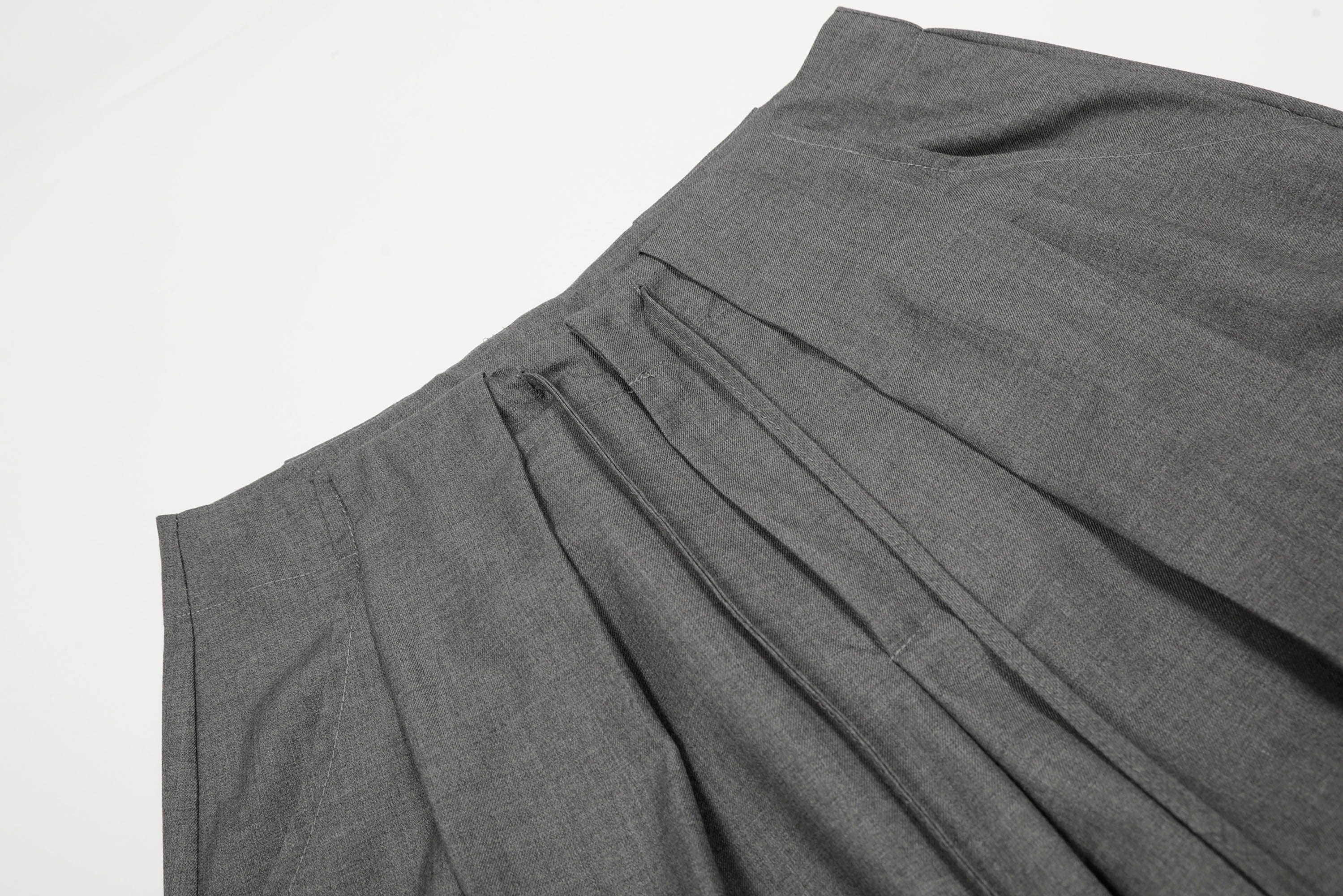 Essential Gray Pleated Wide-Leg Trousers