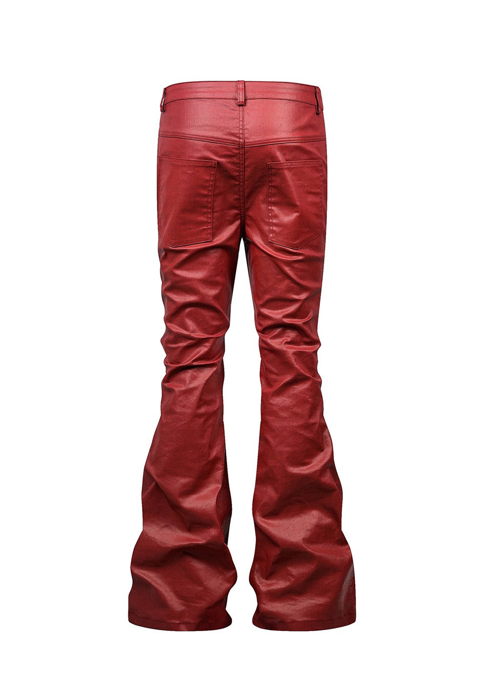 Liquid Metal Coated Flare Jeans