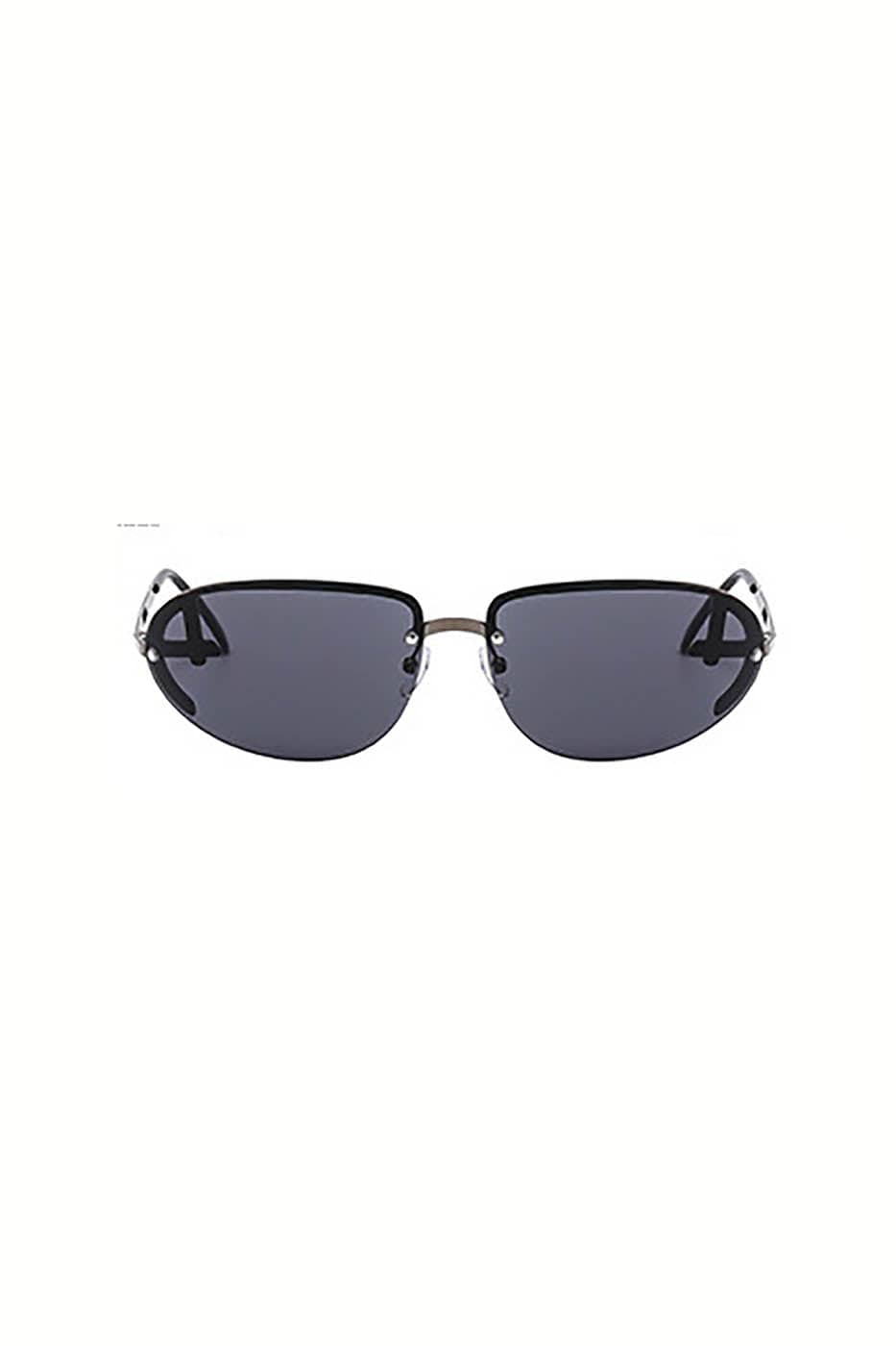 Mechanical-Brow Gradient Oval Sunglasses - view 9