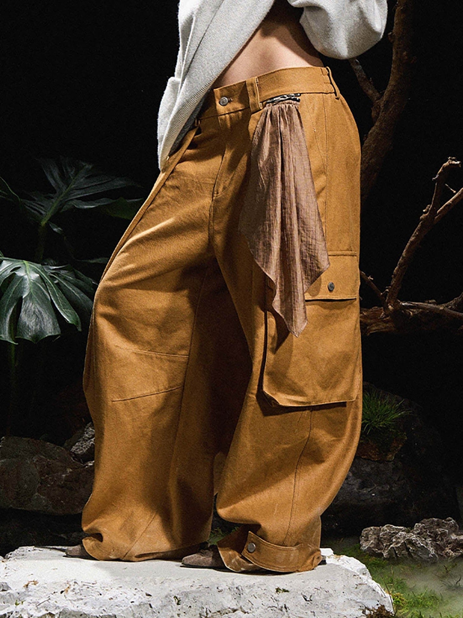 Pantalon à jambes larges de cargaison