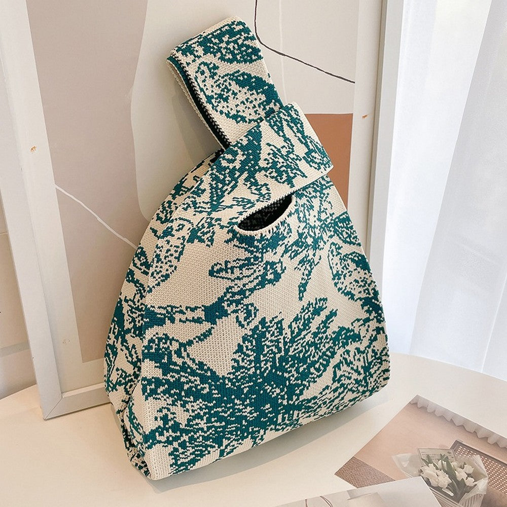 Retro Pattern Knit Storage Pouch