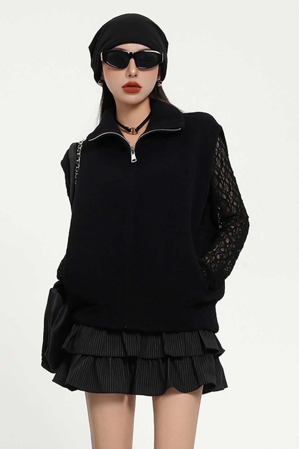 Gothic-Inspired Quarter-Zip Vest