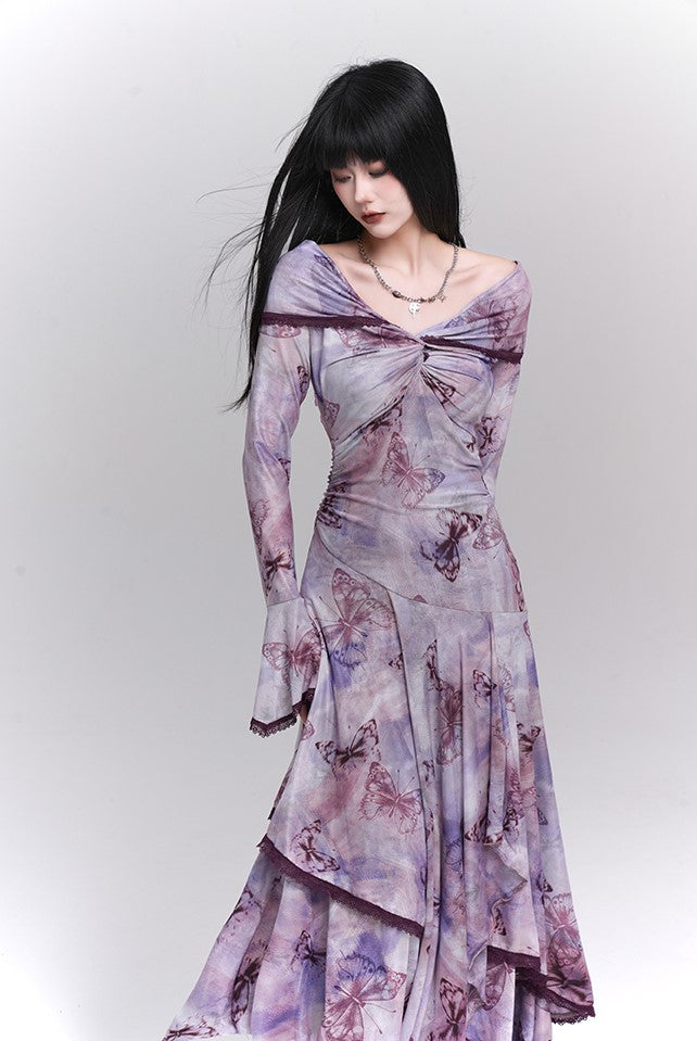 Butterfly Gothic Maxi Dress