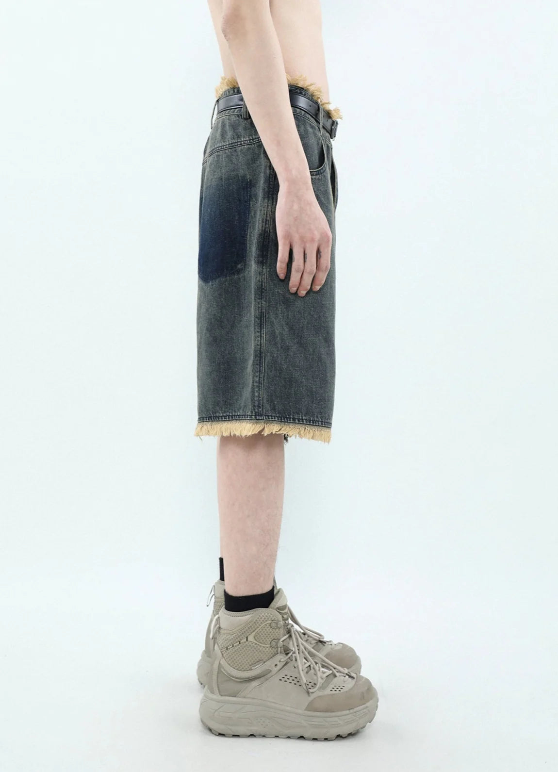 Frayed Edge Denim Bermuda Shorts