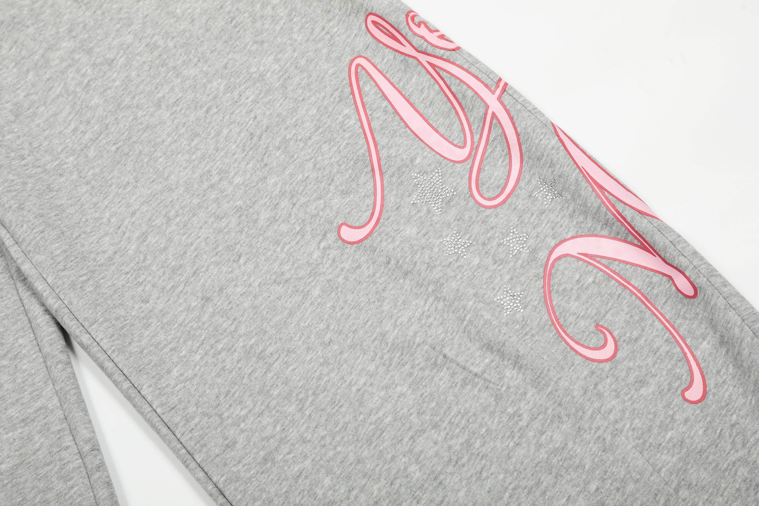 Gray Script Print Sweatpants