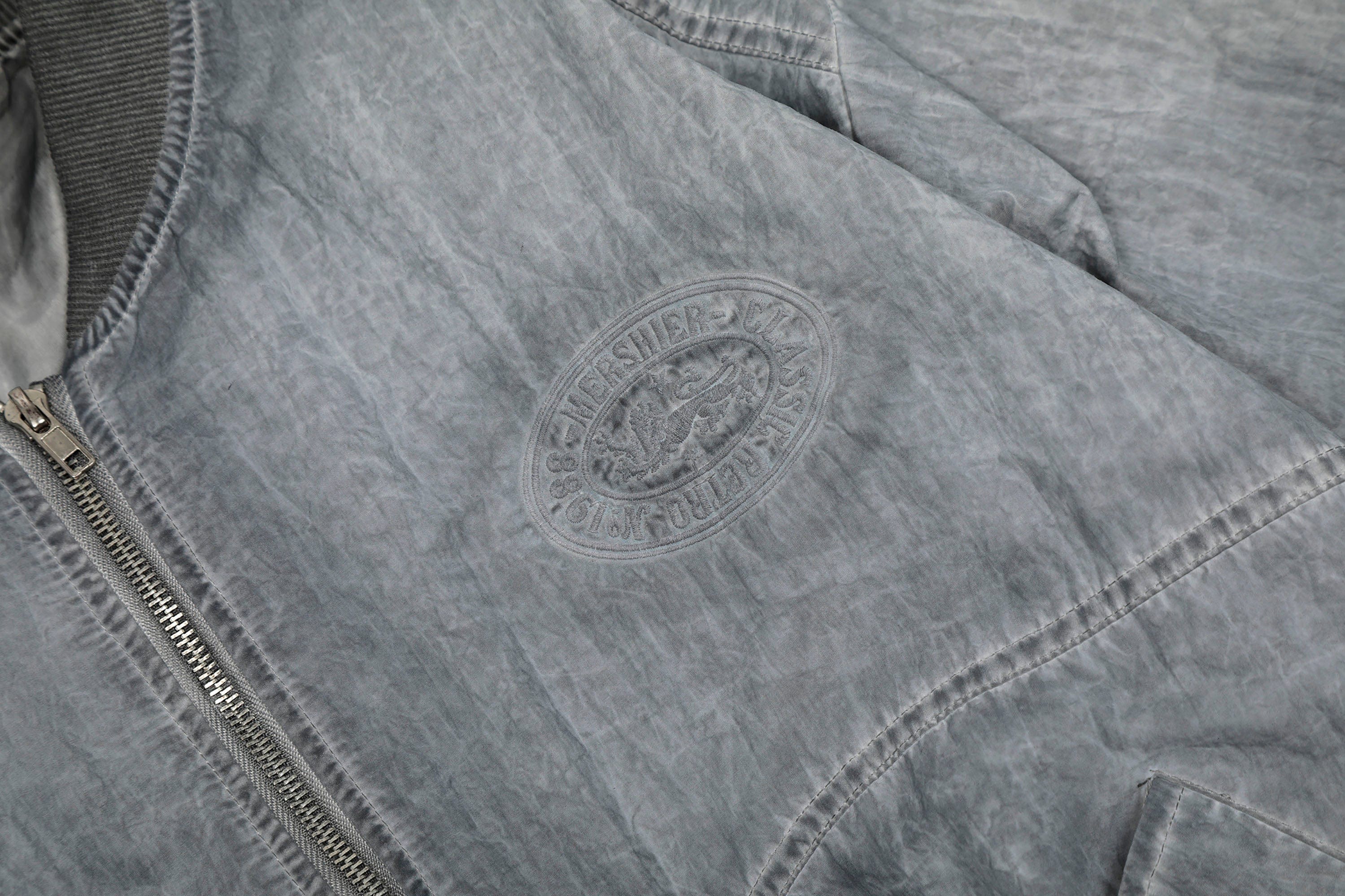 Cropped Crinkled Bomber Jacket