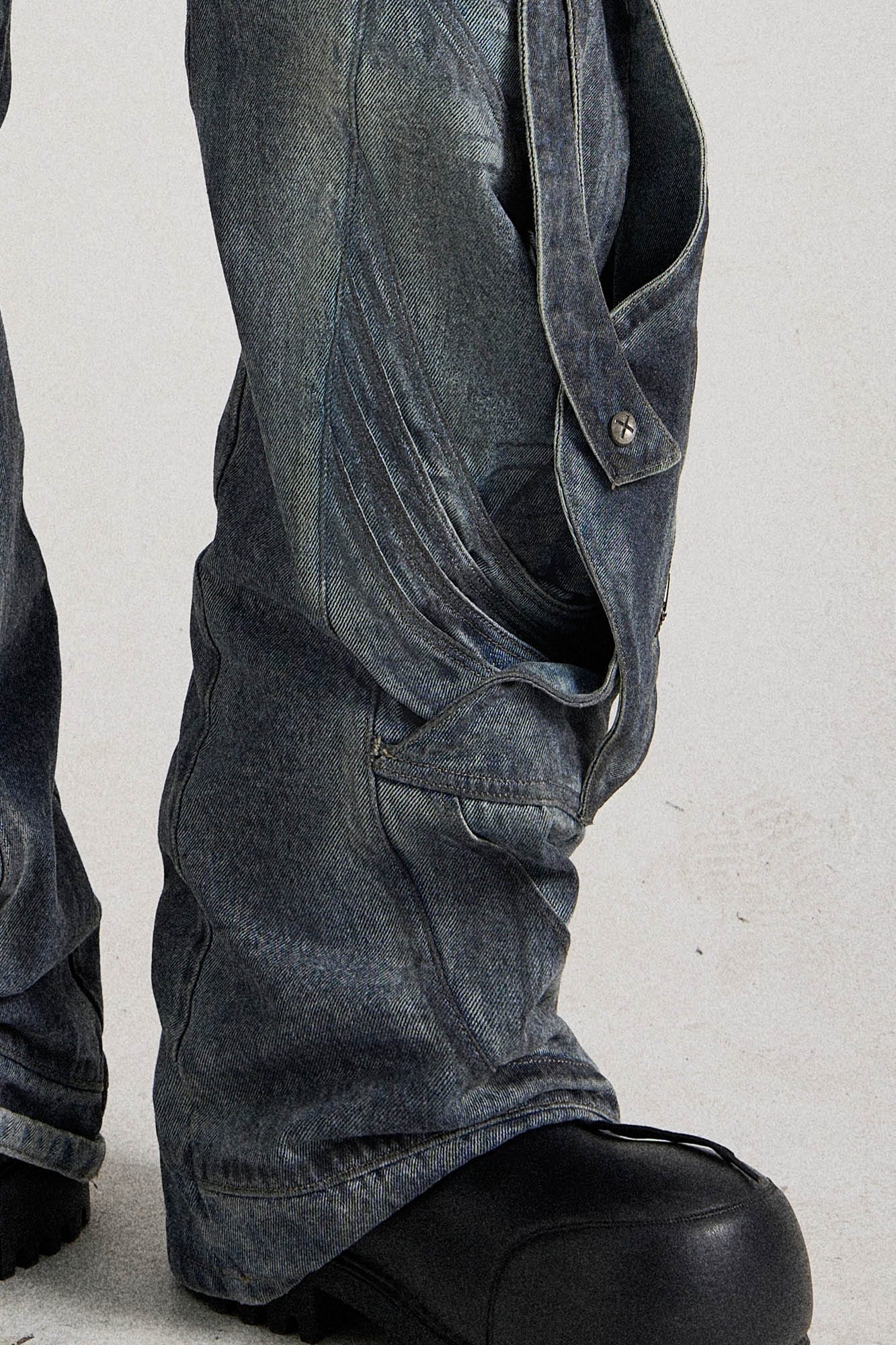 Deconstructed Multi-Strap Cargo Jeans