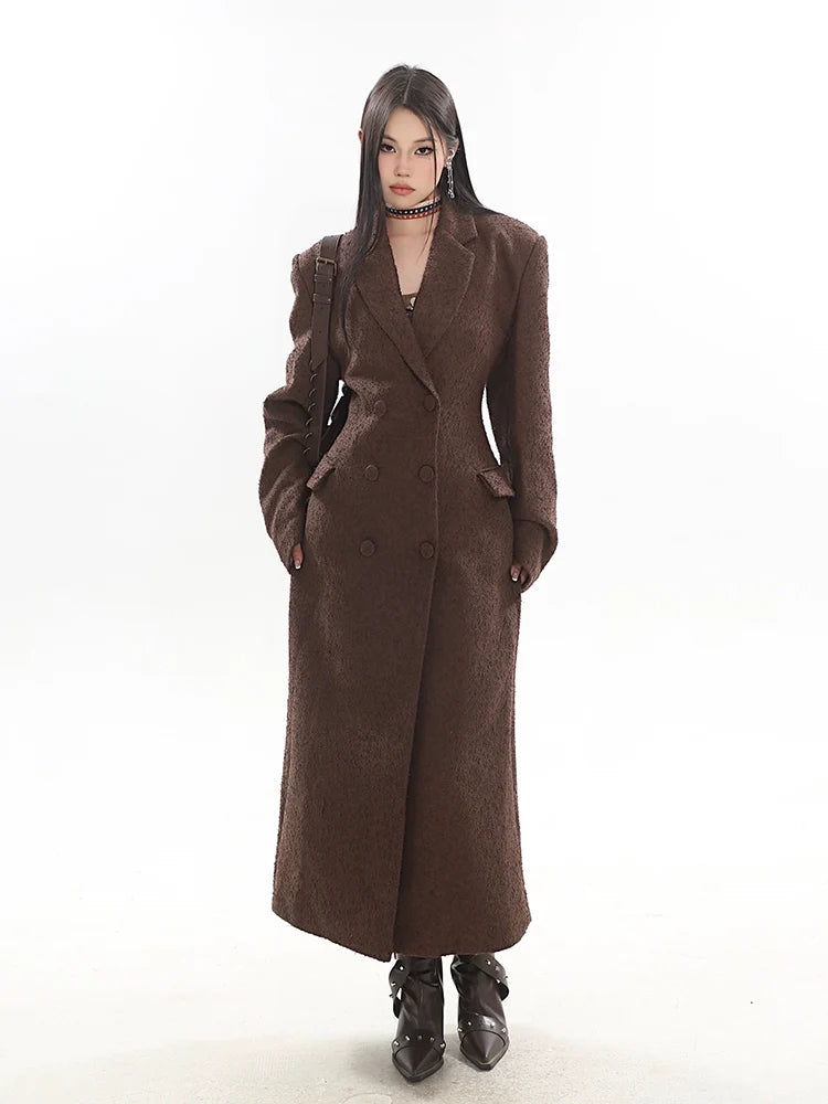 Double-Breasted Structured Maxi Coat