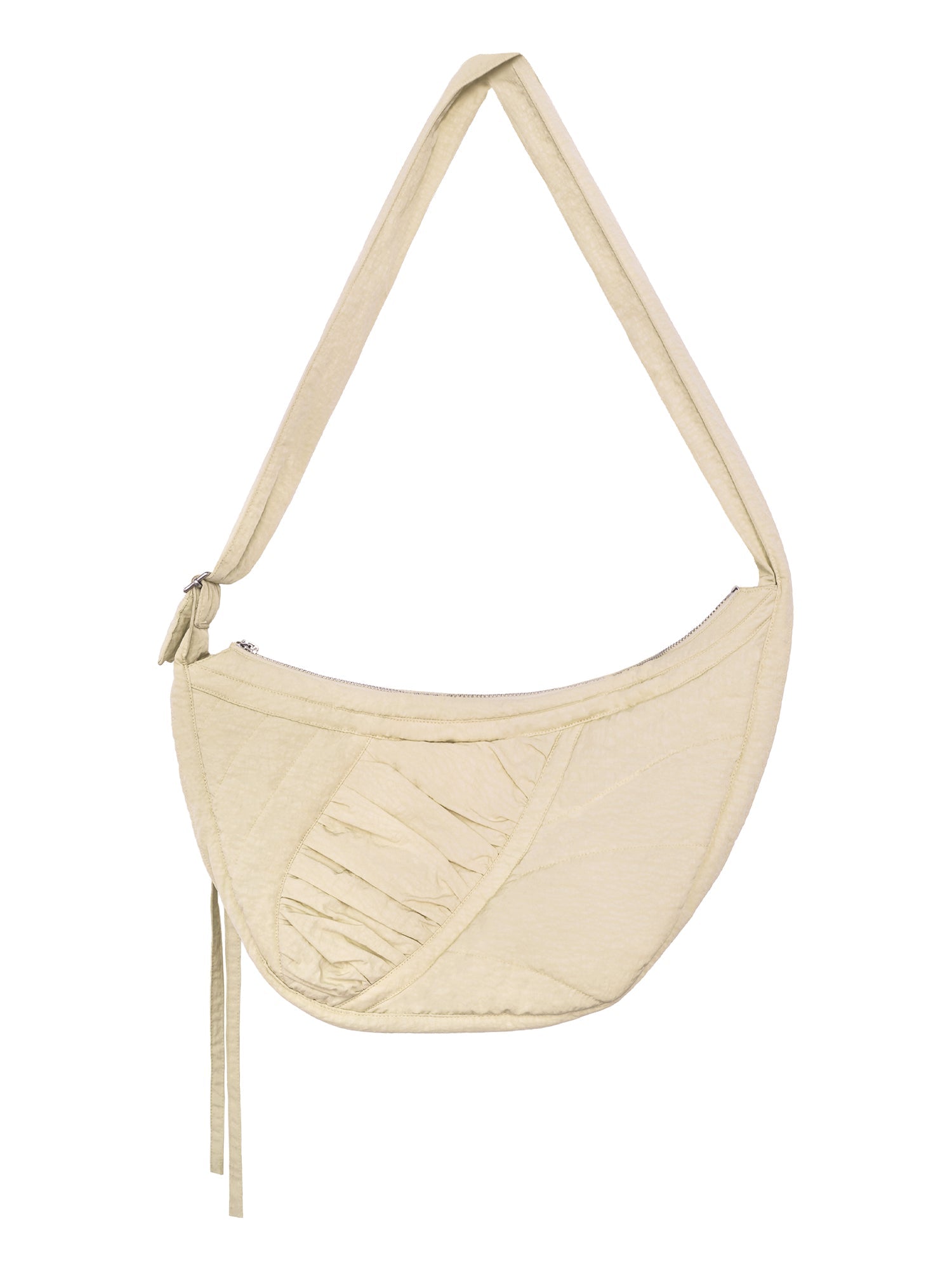 Ruched Crescent-Shaped Shoulder Bag