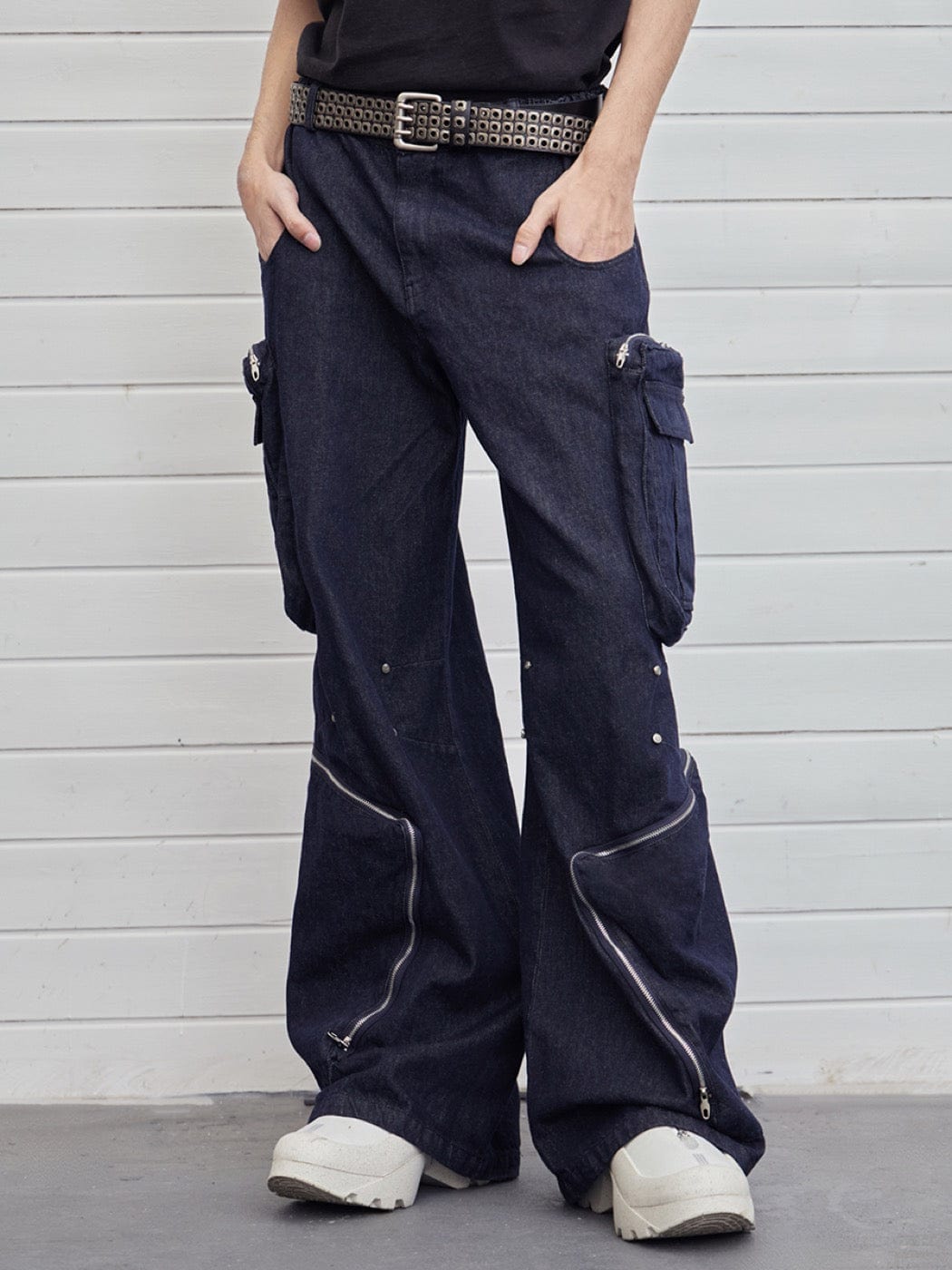 Y2K Deconstructed Cargo Denim Pants