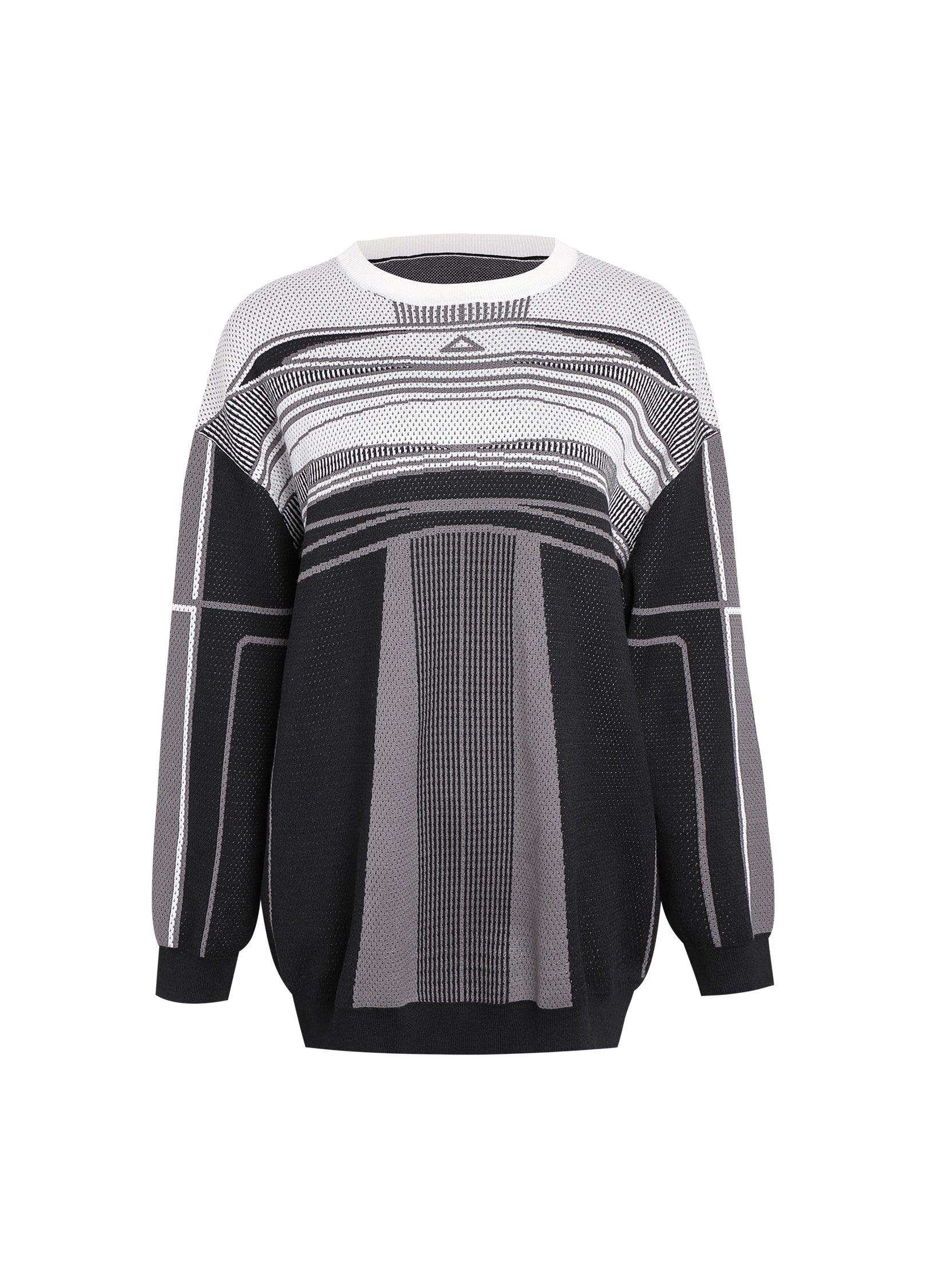 Monochrome Striped Knit Sweater - chiclara