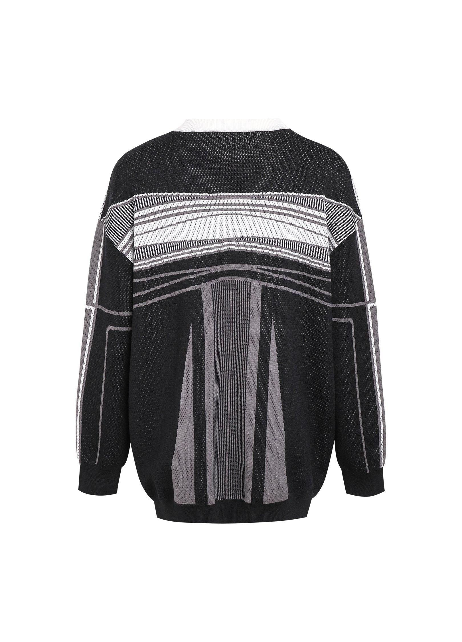 Monochrome Striped Knit Sweater - chiclara