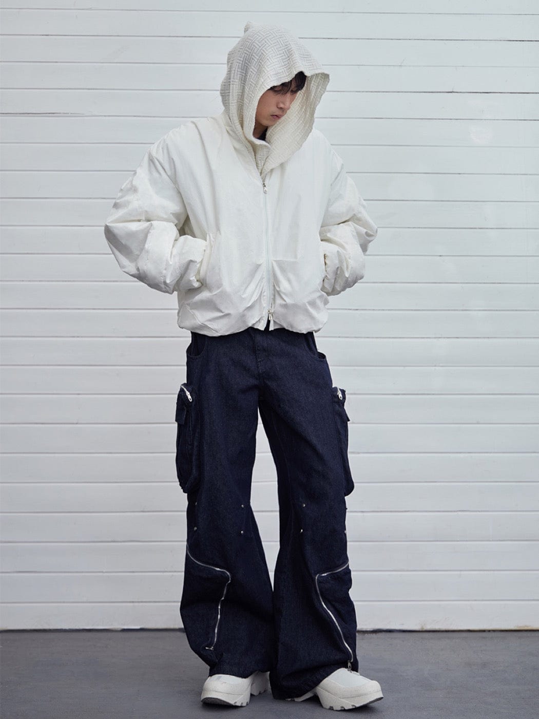 Y2K Deconstructed Cargo Denim Pants