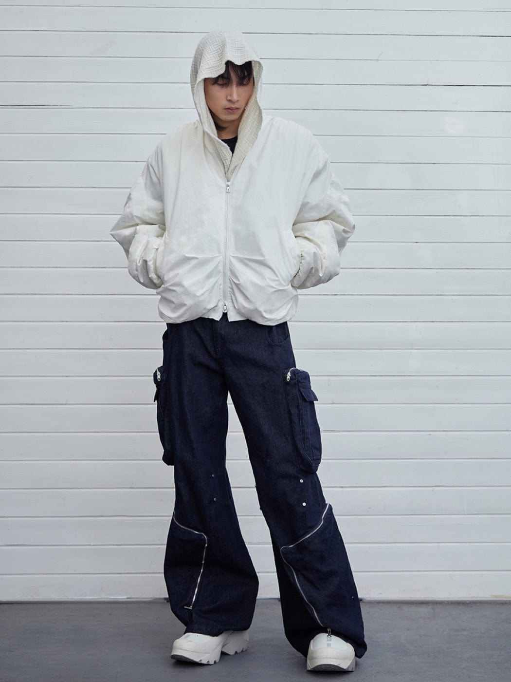 Y2K Deconstructed Cargo Denim Pants