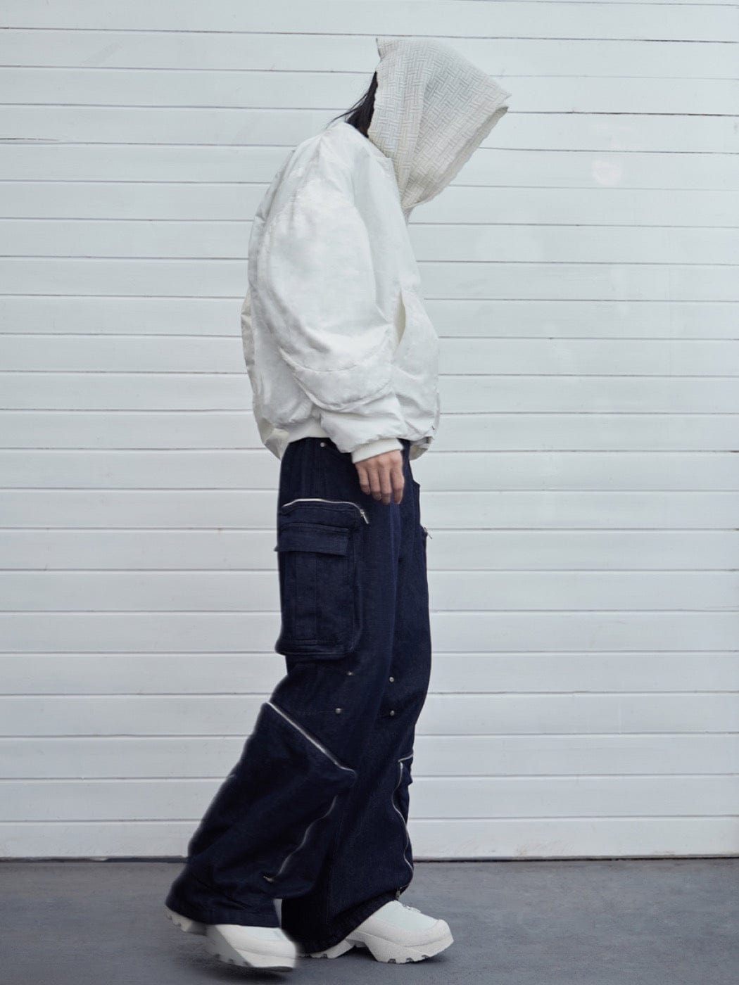 Y2K Deconstructed Cargo Denim Pants