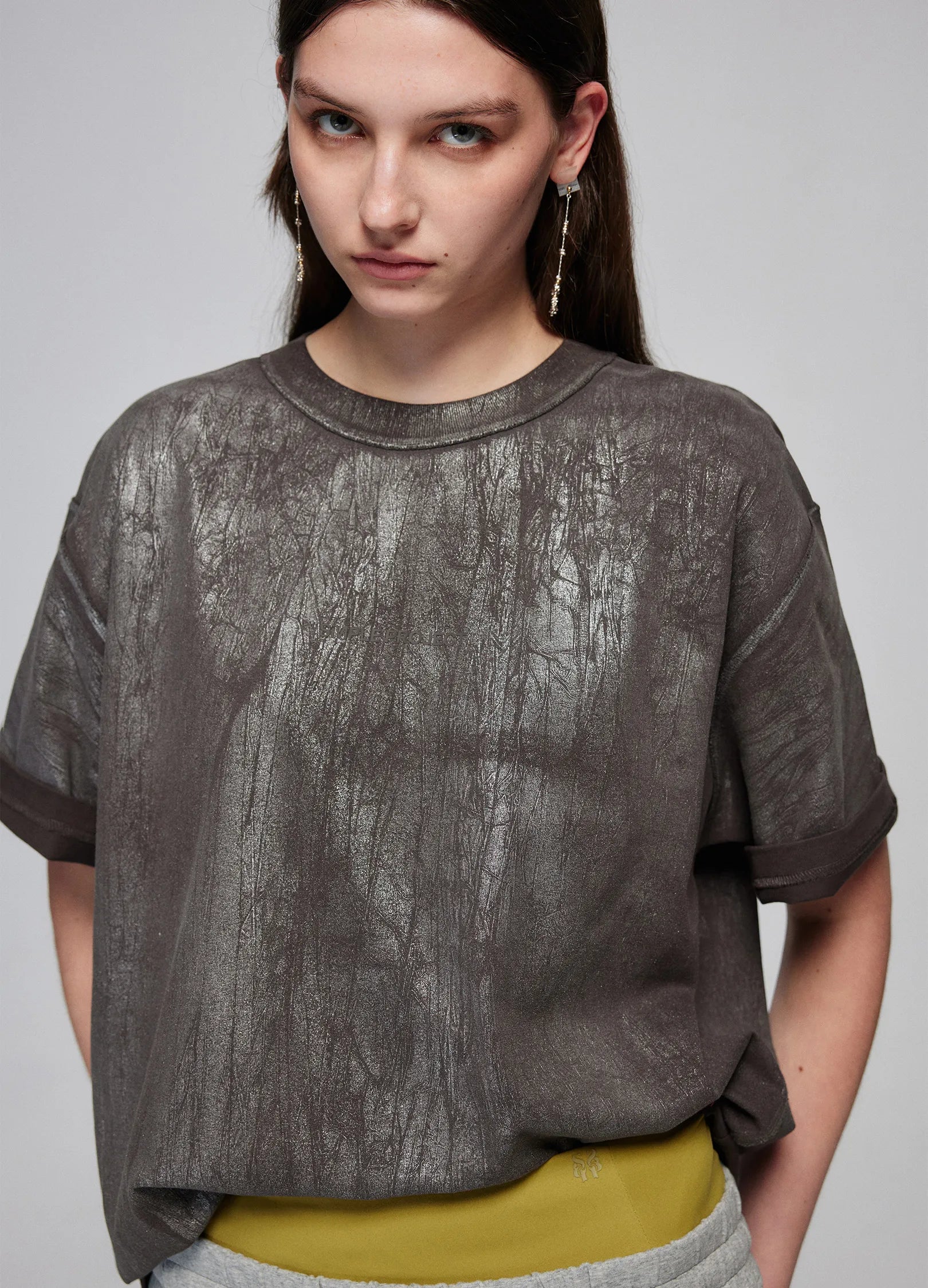 T-shirt surdimensionné métallique