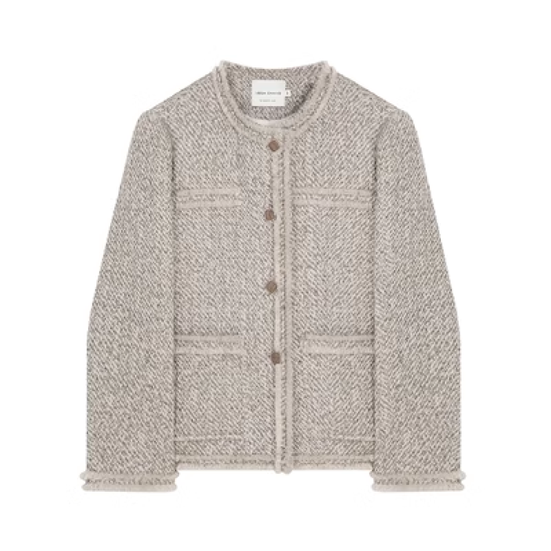 Loose Silhouette Wool Tweed Jacket - chiclara