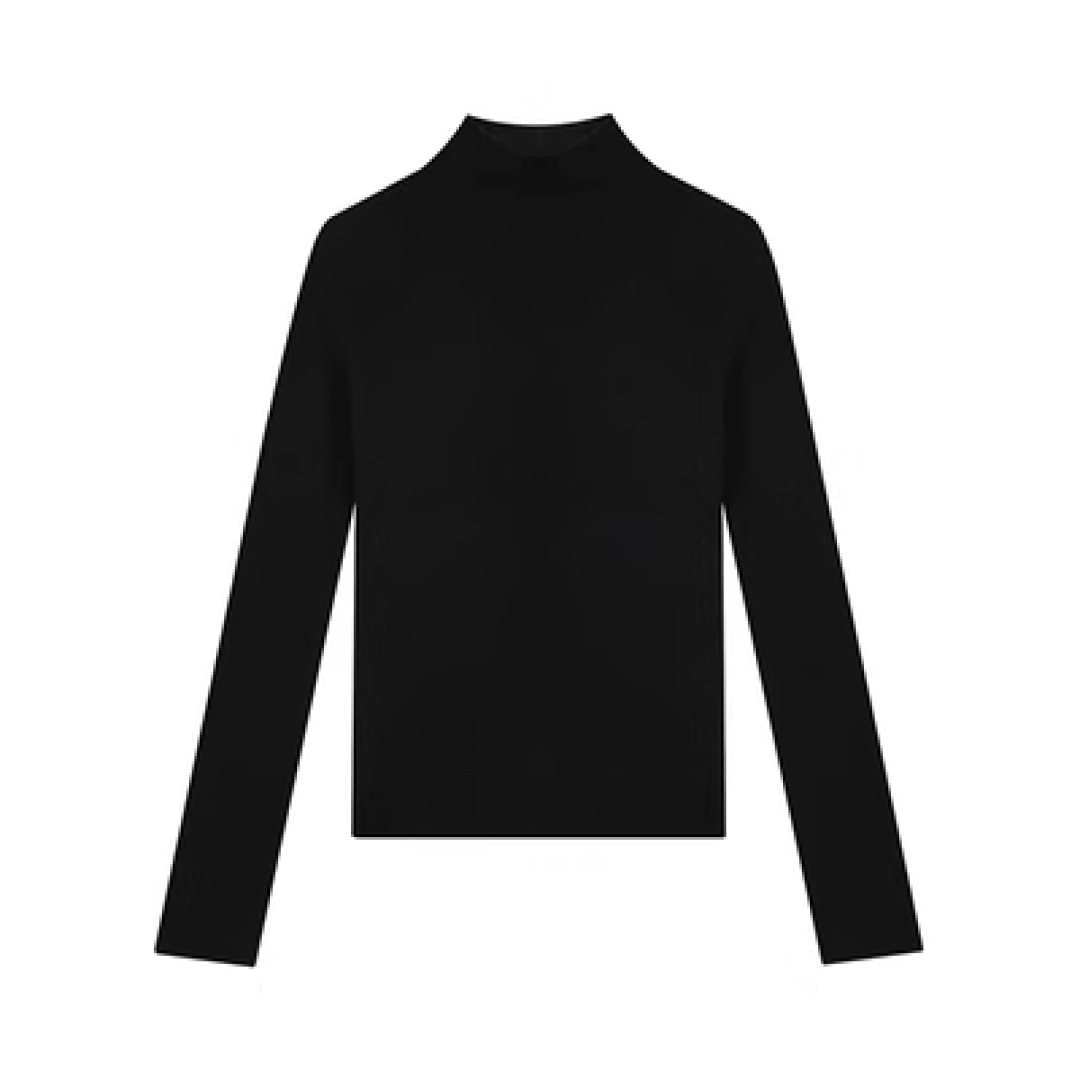 Wool Mock Neck Knit Top - chiclara