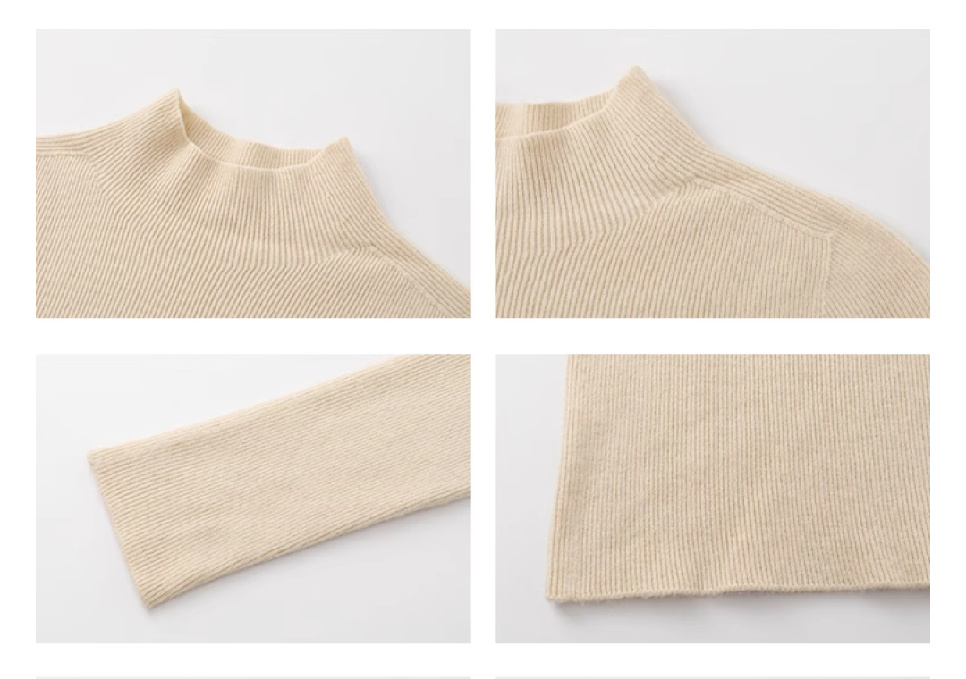 Wool Mock Neck Knit Top - chiclara