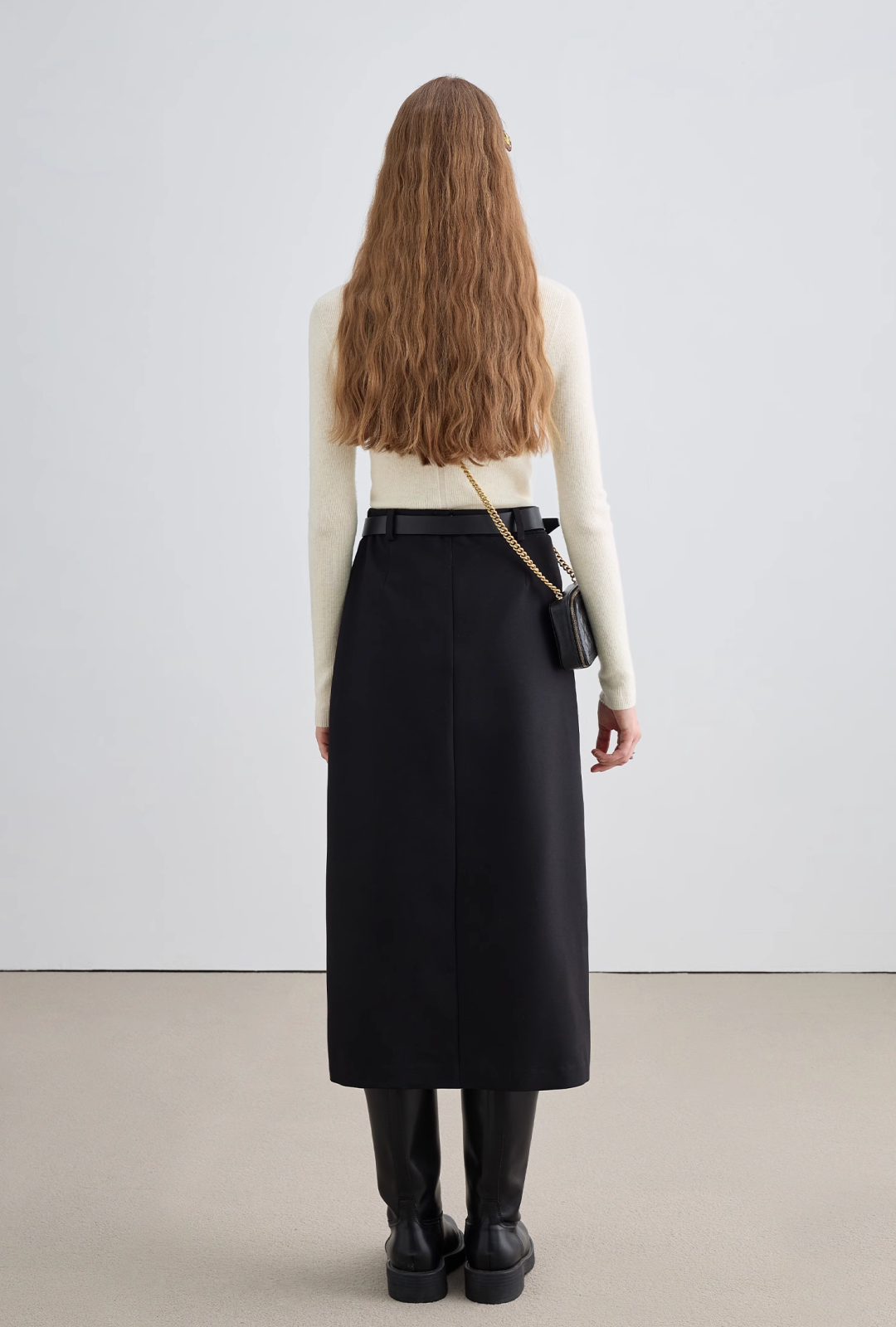 Mid-Length Slit Skirt - chiclara