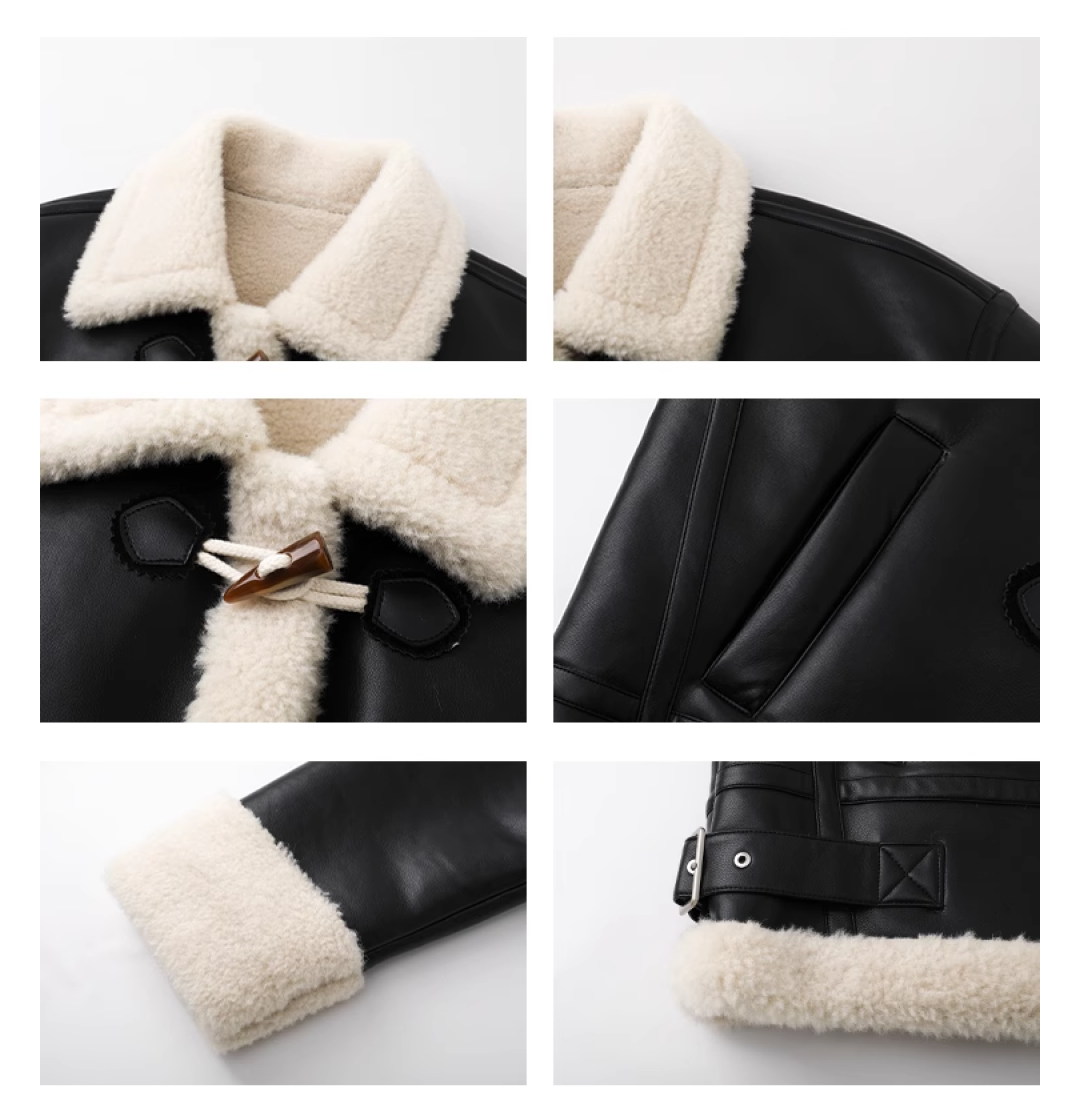 Boa Leather Short Jacket - chiclara
