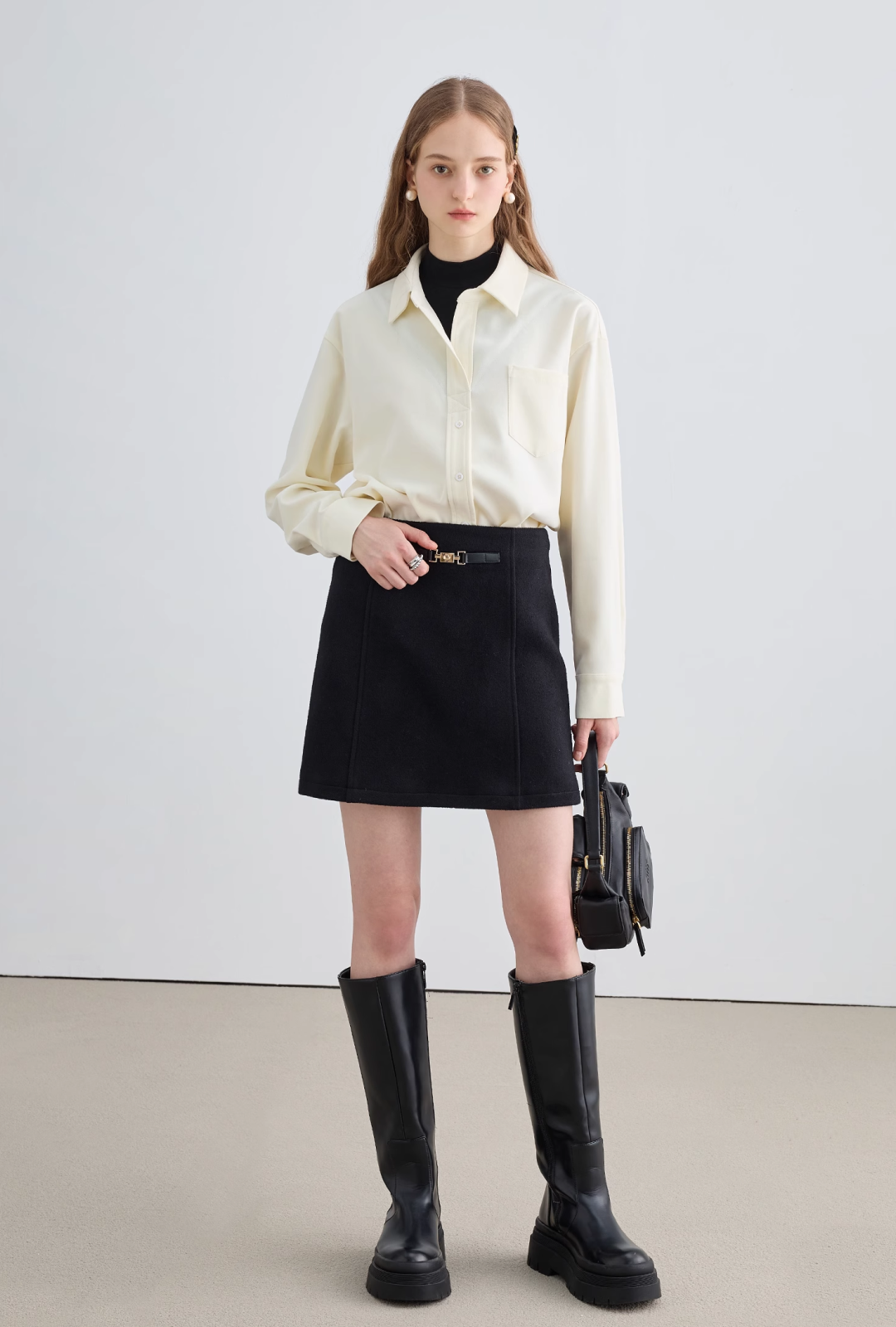 Wool A-Line Mini Skirt - chiclara