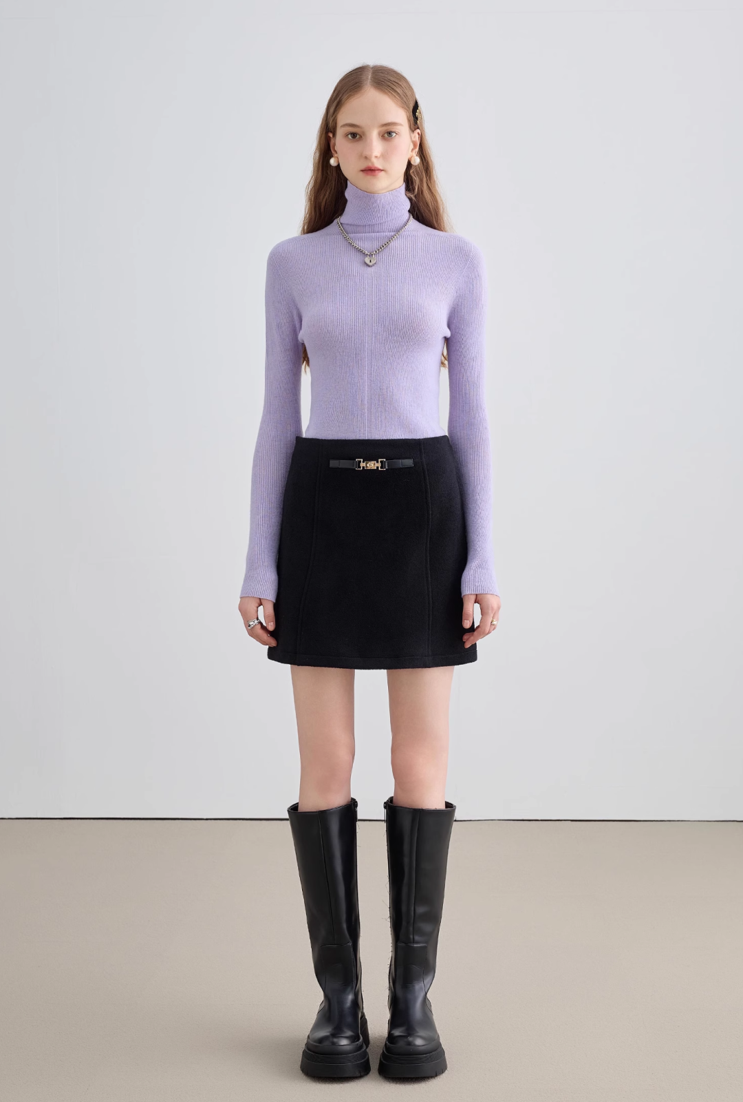 Wool A-Line Mini Skirt - chiclara