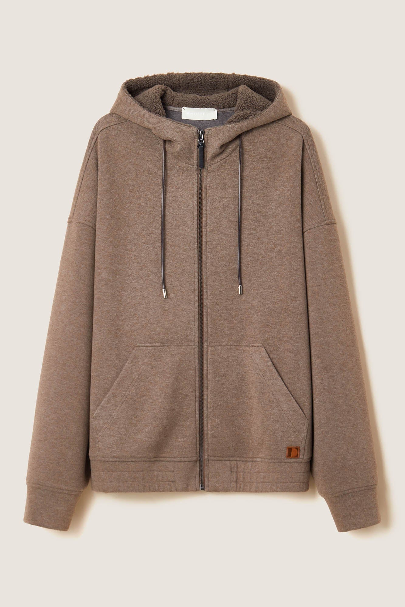 Sherpa-Lined Zip-Up Hoodie Jacket